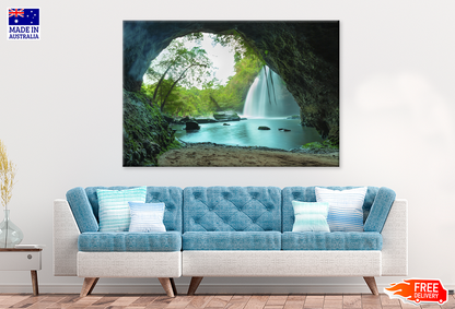 Rock Cave & Waterfall Photograph Print 100% Australian Made