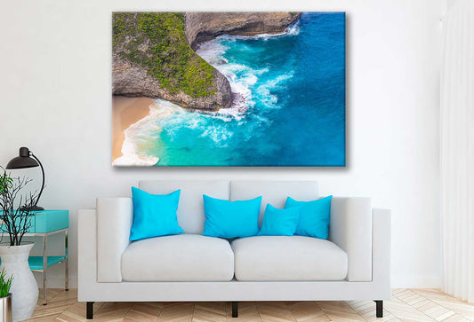 Bella Home The Wave Crashes on The Shore Print Canvas Ready to hang