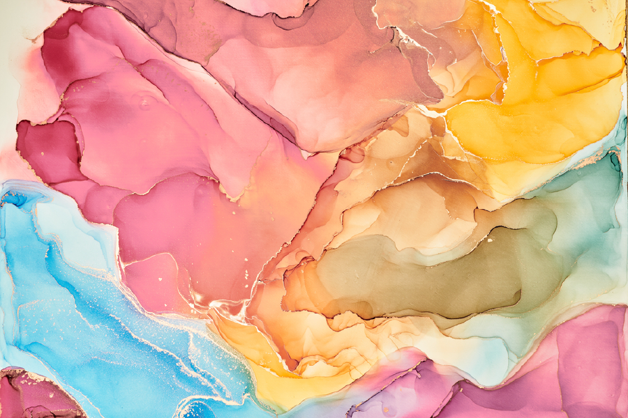 Pink Blue Yellow & Green Abstract Design Home Decor Premium Quality Poster Print Choose Your Sizes