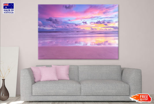 Pink Beach View Photograph Print 100% Australian Made