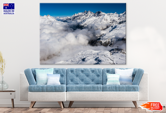 Snow Covered Mountain View Photograph Print 100% Australian Made