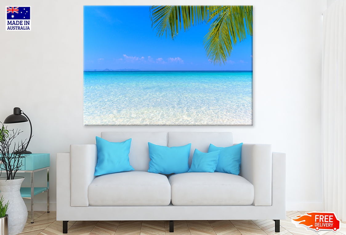 Palm Leaves & Sea Sky View Photograph Print 100% Australian Made
