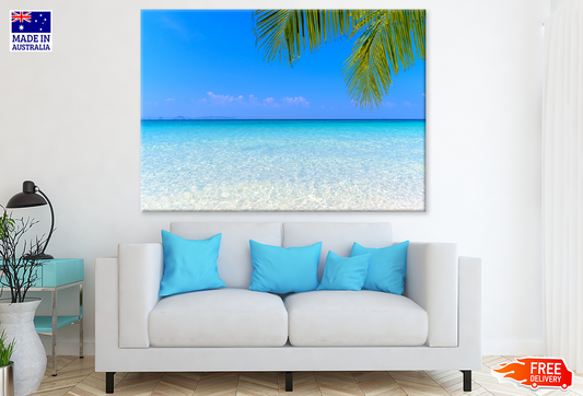 Palm Leaves & Sea Sky View Photograph Print 100% Australian Made