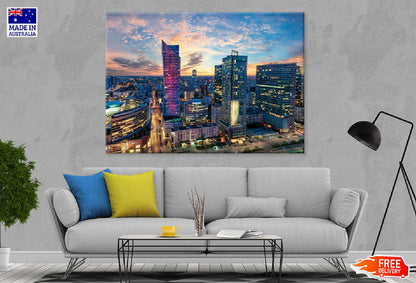 Warsaw City Sunset View Photograph Print 100% Australian Made