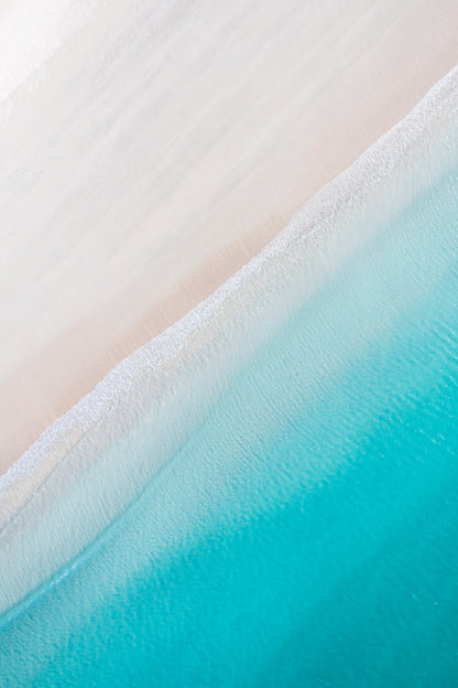 Clear Blue Beach Waves on Sand Aerial Photograph Print 100% Australian Made
