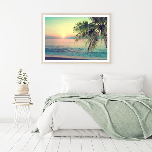 Sea Palm Tree Scenery Photograph Home Decor Premium Quality Poster Print Choose Your Sizes