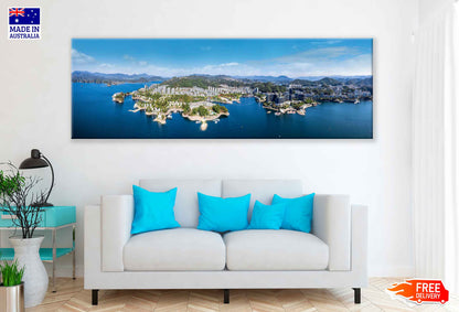 Panoramic Canvas Qiandao Lake & City View Photograph High Quality 100% Australian Made Wall Canvas Print Ready to Hang