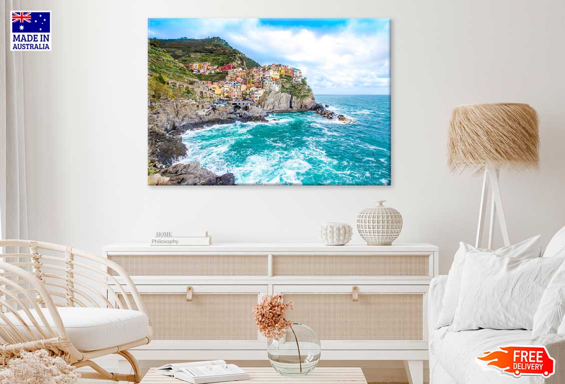 Manarola Coastal Village in Cinque Terre Print 100% Australian Made
