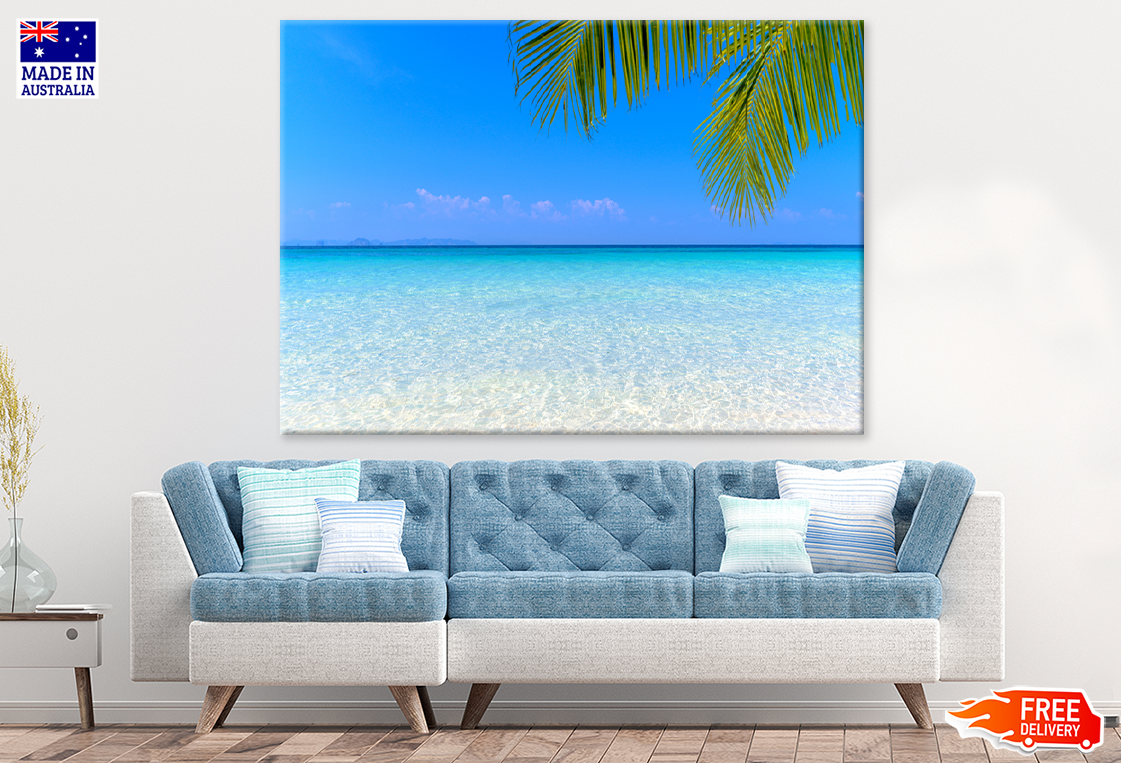 Palm Leaves & Sea Sky View Photograph Print 100% Australian Made