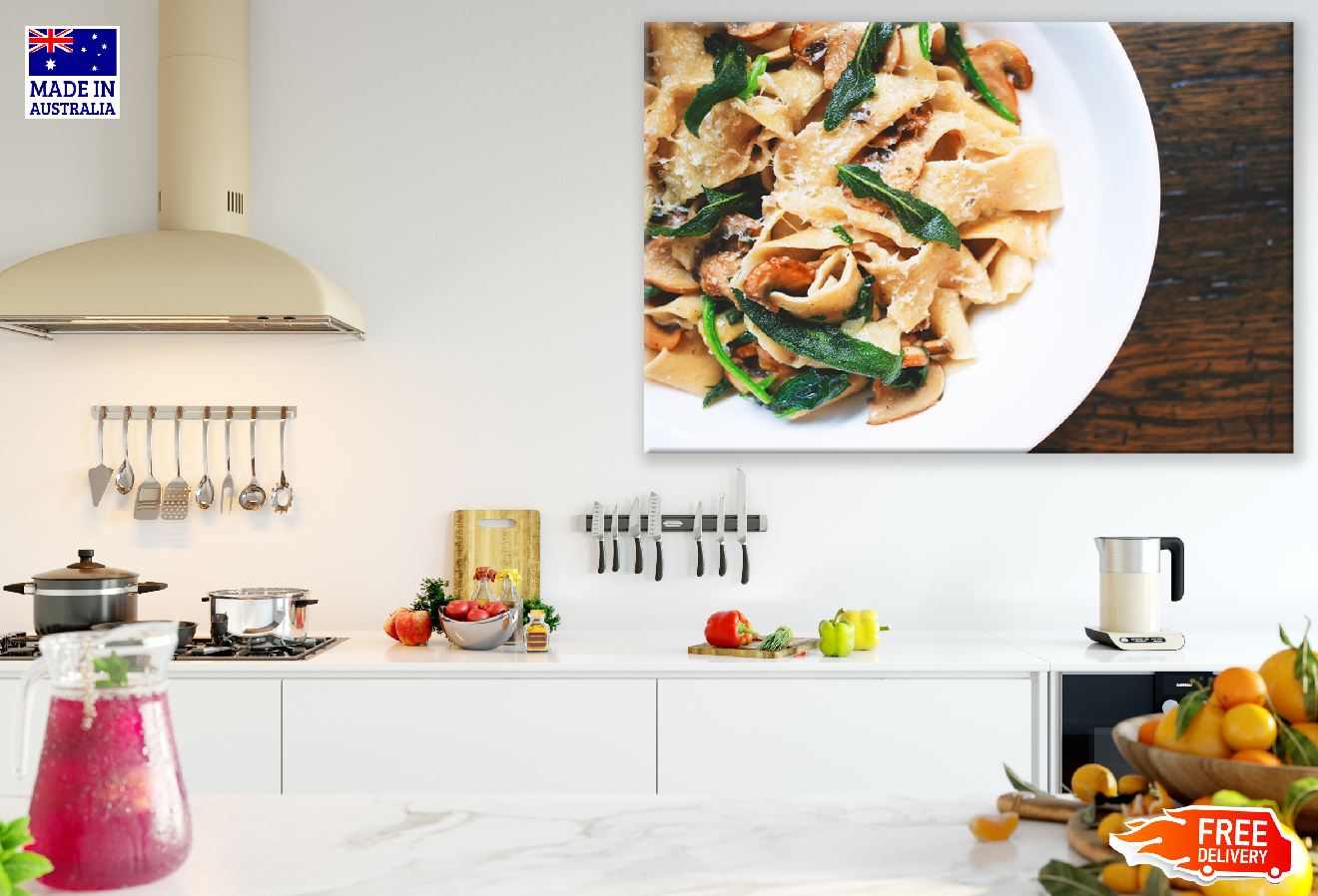 Italian Fresh Pasta Closeup Photograph Print 100% Australian Made