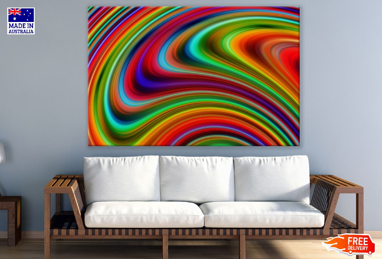 Colorful Curves Digital Abstract Design Print 100% Australian Made