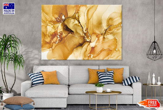 Golden Marble Texture Abstract Design Print 100% Australian Made