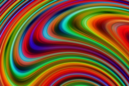 Colorful Curves Digital Abstract Design Print 100% Australian Made