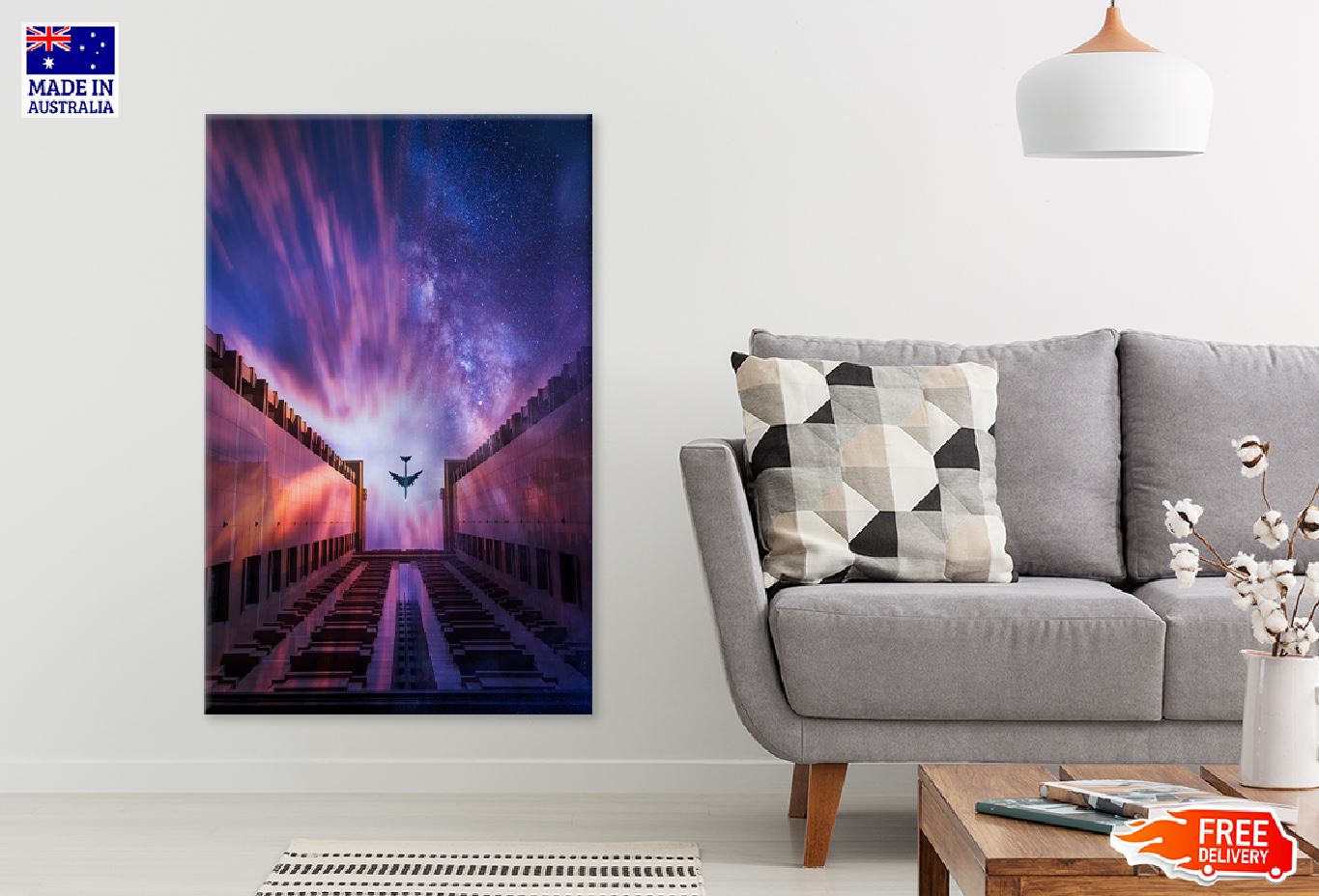 Flight Over Building Starry Sky Photograph Print 100% Australian Made