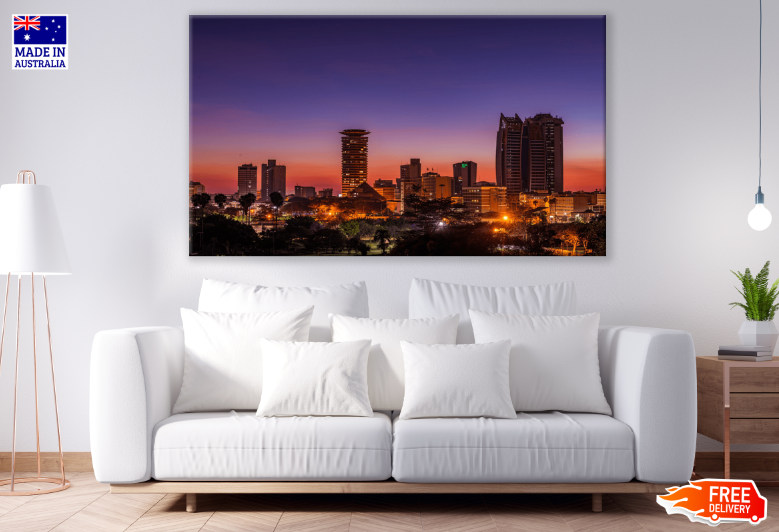 Colourful City Aerial View Photograph Print 100% Australian Made