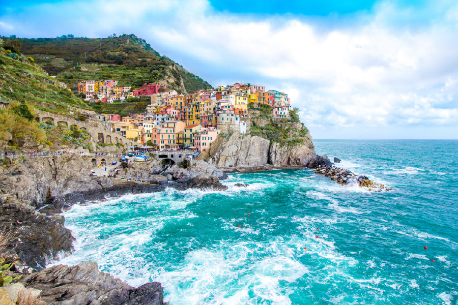Manarola Coastal Village in Cinque Terre Print 100% Australian Made