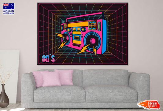 80's Retro Radio Illustration Print 100% Australian Made