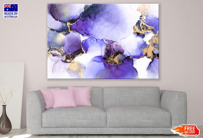 Purple Gold & White Abstract Design Print 100% Australian Made