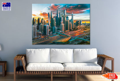 Dubai City Buildings Skyline View Photograph Print 100% Australian Made