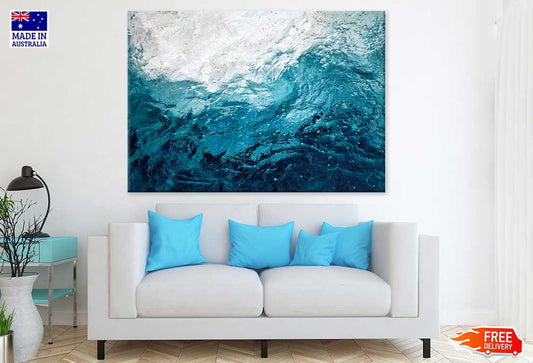 Blue White Paint Abstract Design Print 100% Australian Made