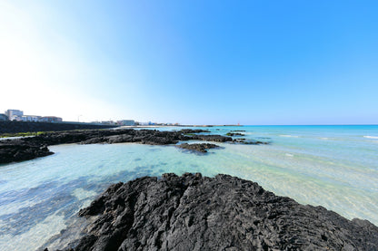 Rocks on Sea with Blue Sky Scenery View Photograph Print 100% Australian Made