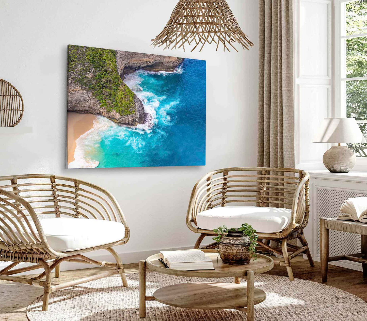 Bella Home The Wave Crashes on The Shore Print Canvas Ready to hang