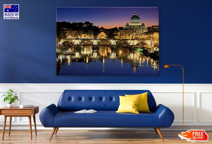 Saint Peter's Square Rome Night View Photograph Print 100% Australian Made