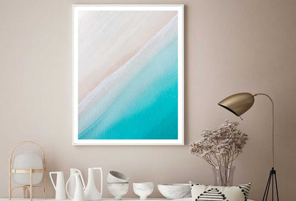 Clear Blue Beach Waves on Sand Aerial Photograph Home Decor Premium Quality Poster Print Choose Your Sizes