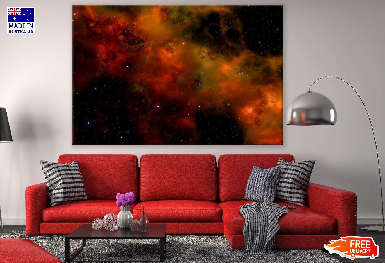 Orange Red Abstract Design Print 100% Australian Made