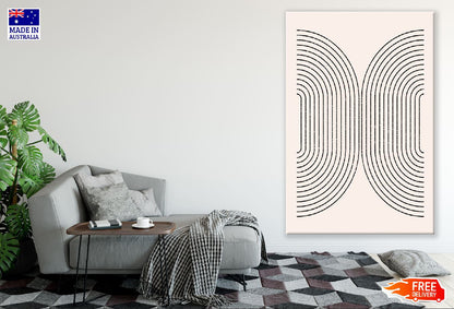 Black Geometric Line Art Abstract Design Print 100% Australian Made