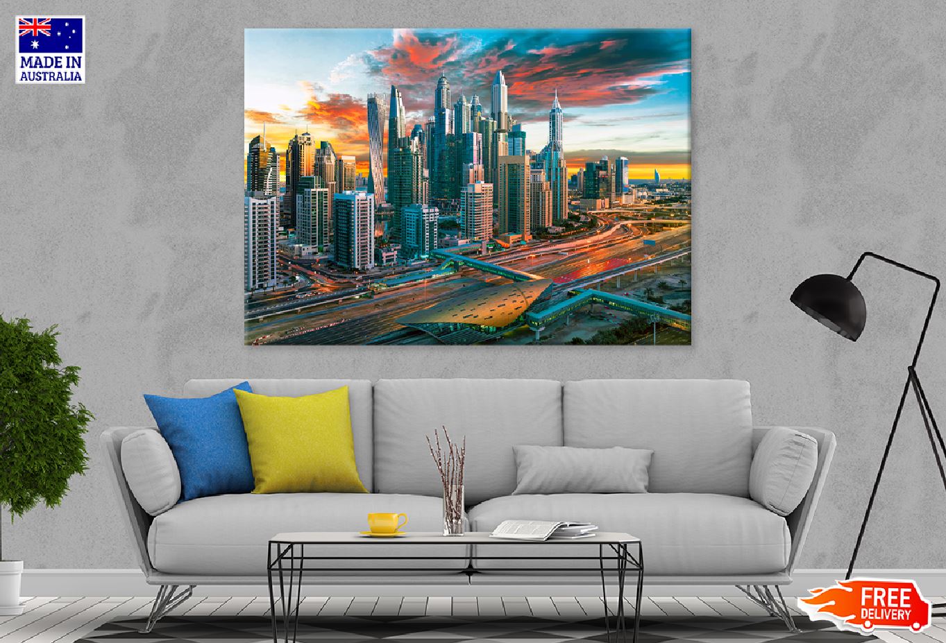 Dubai City Buildings Skyline View Photograph Print 100% Australian Made