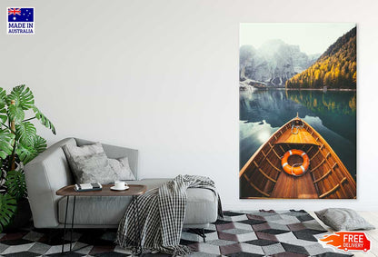 Wooden Rowing Boat on South Tyrol Photograph Print 100% Australian Made