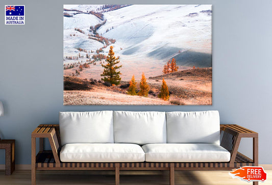 Trees & Snow Capped Mountain Photograph Print 100% Australian Made