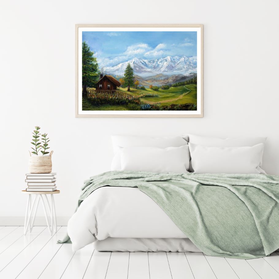 Village Scenery Oil Painting Home Decor Premium Quality Poster Print Choose Your Sizes
