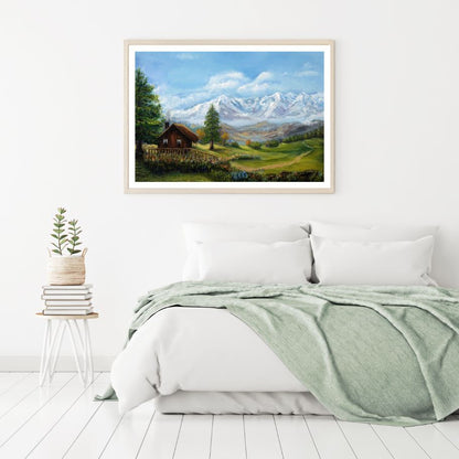 Village Scenery Oil Painting Home Decor Premium Quality Poster Print Choose Your Sizes