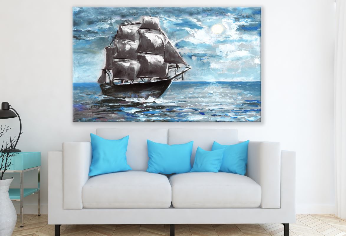 Ship Sailing on Sea Painting Print 100% Australian Made