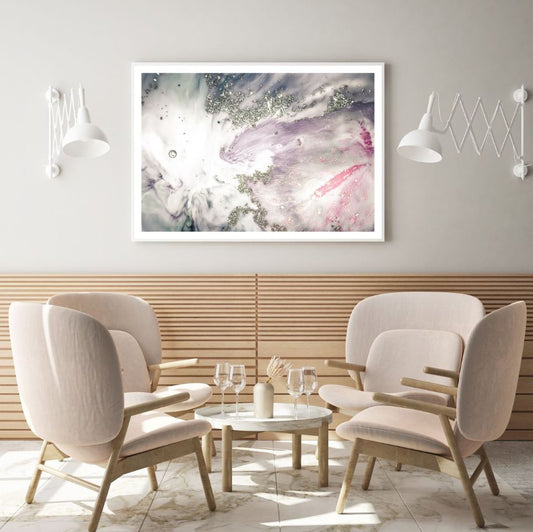 Grey & Pink Abstract Design Home Decor Premium Quality Poster Print Choose Your Sizes