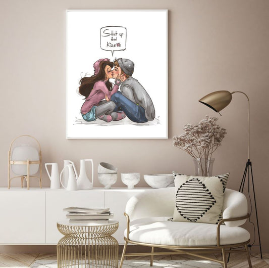 Couple Watercolor Painting Home Decor Premium Quality Poster Print Choose Your Sizes