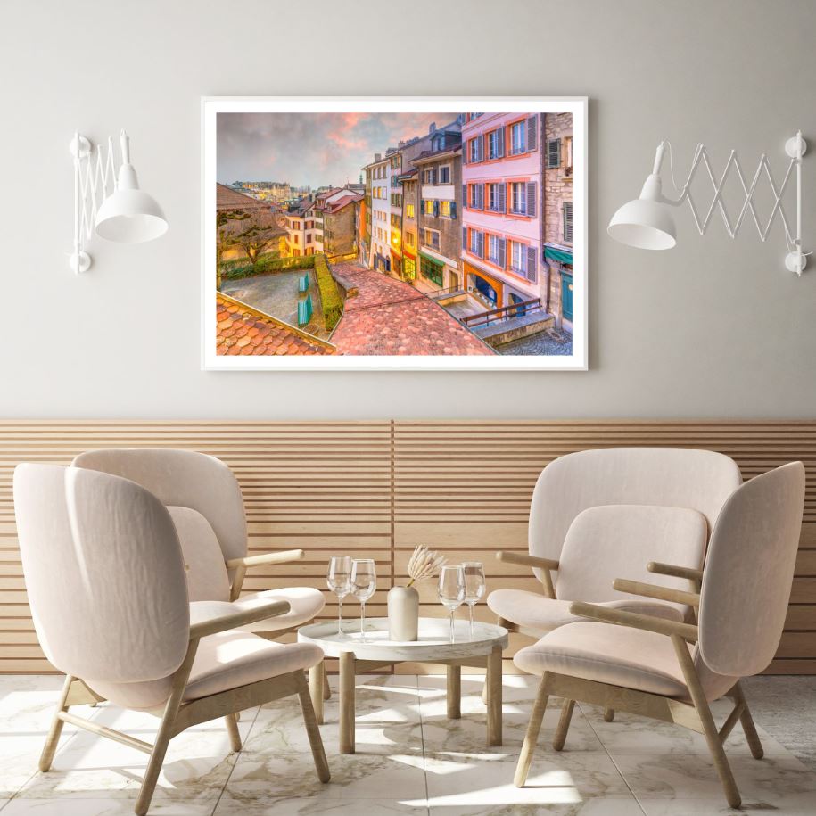 City Buildings Sunset Photograph Home Decor Premium Quality Poster Print Choose Your Sizes