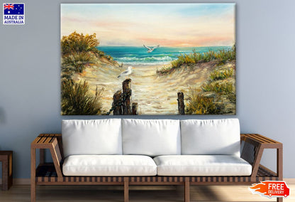 Path to Beach Sandy Watercolour Painting Print 100% Australian Made