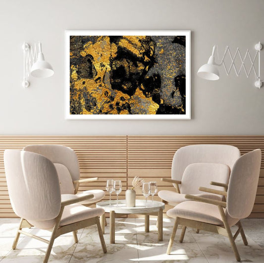 Gold & Black Abstract Design Home Decor Premium Quality Poster Print Choose Your Sizes