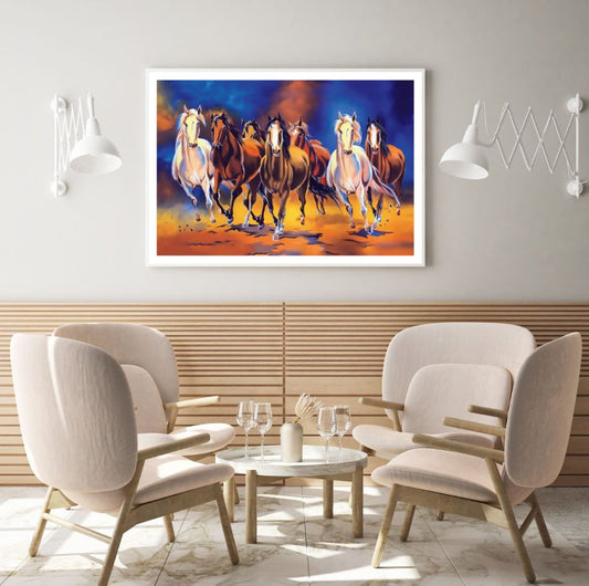 Colorful Horses Watercolor Paint Home Decor Premium Quality Poster Print Choose Your Sizes