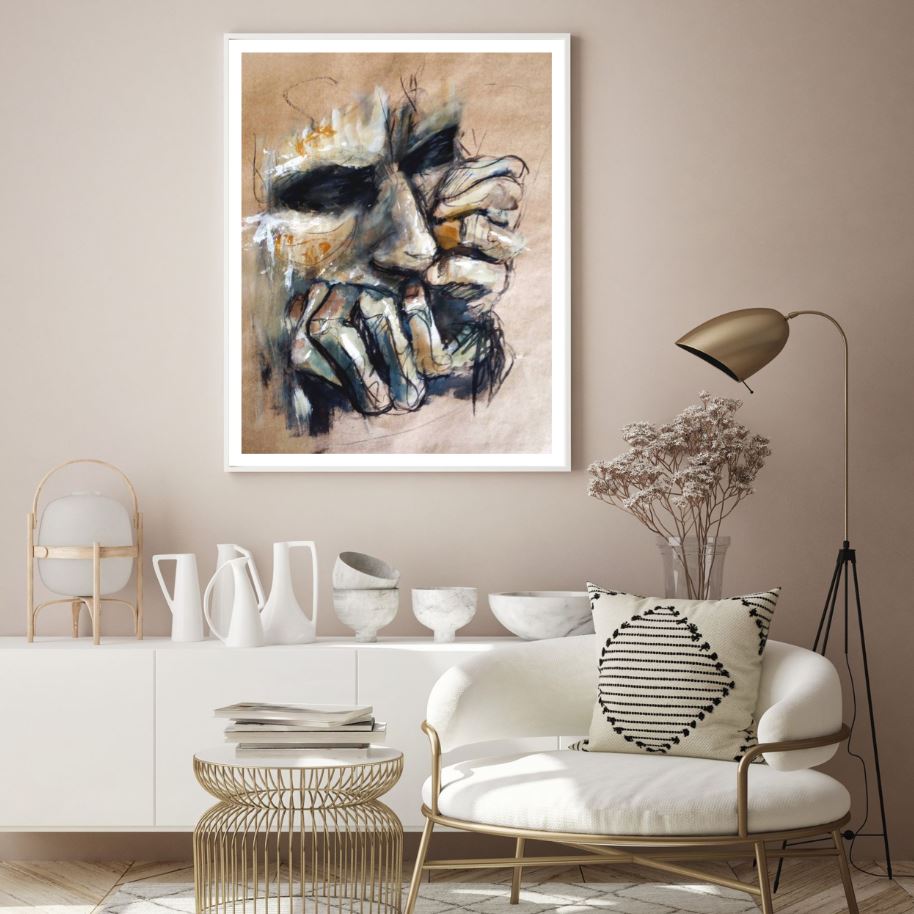 Face Abstract Oil Painting Home Decor Premium Quality Poster Print Choose Your Sizes