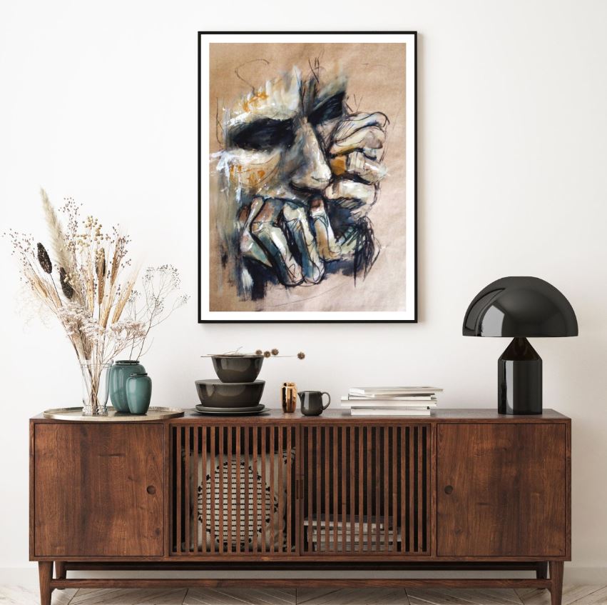 Face & Hands Oil Painting Home Decor Premium Quality Poster Print Choose Your Sizes