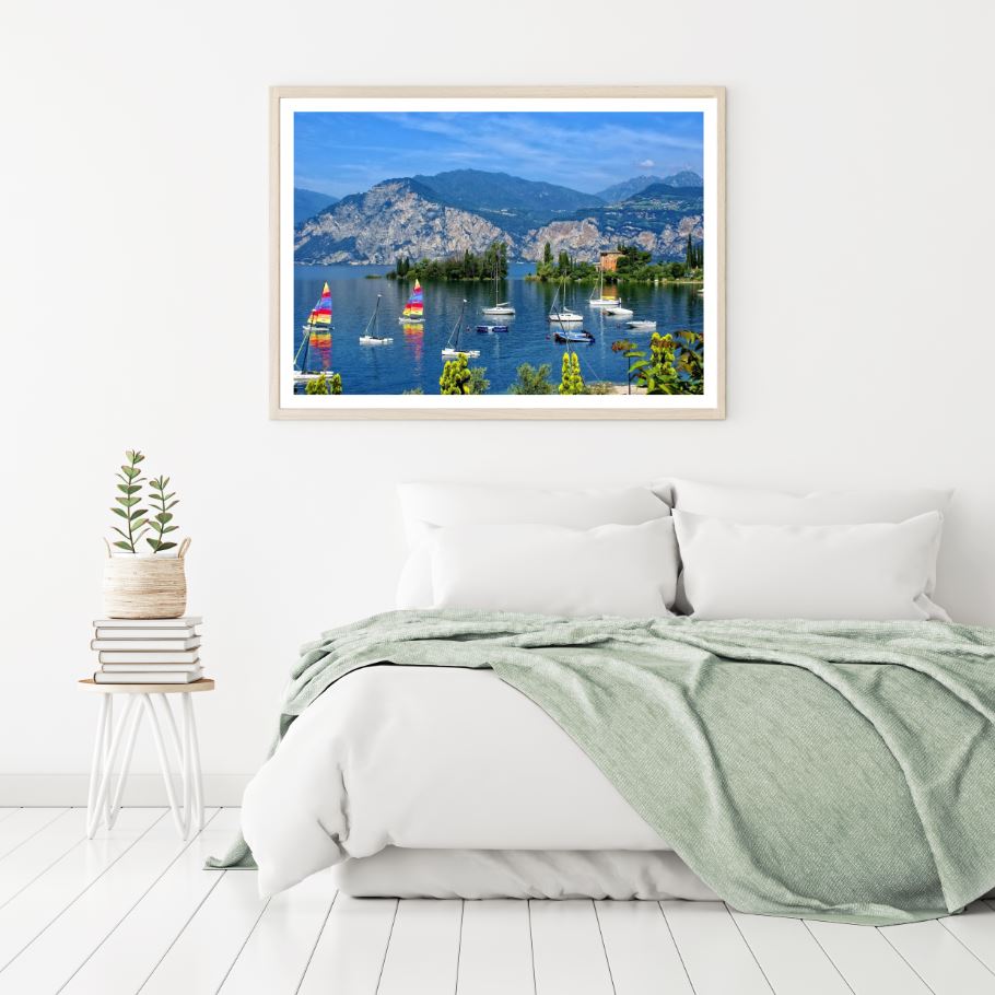 Boat on Lake Scenery Photograph Home Decor Premium Quality Poster Print Choose Your Sizes