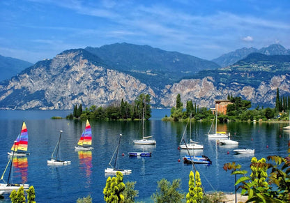 Boat on Lake Scenery Photograph Home Decor Premium Quality Poster Print Choose Your Sizes