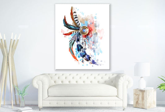 Colourful Bohemian Feather Art Print 100% Australian Made