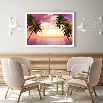 Sea Sunset Scenery Digital Paint Home Decor Premium Quality Poster Print Choose Your Sizes