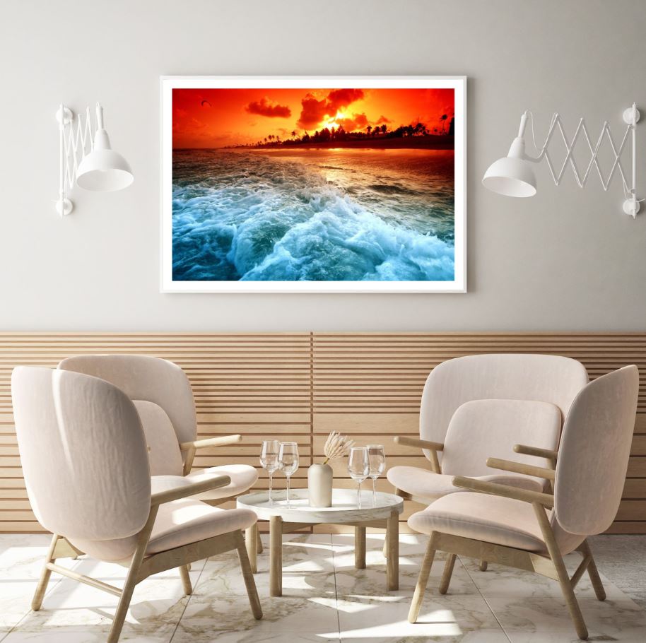 Sea Sunset Scenery Photograph Home Decor Premium Quality Poster Print Choose Your Sizes