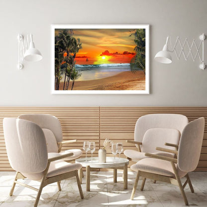 Sea Sunset Scenery Photograph Home Decor Premium Quality Poster Print Choose Your Sizes